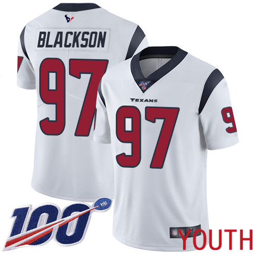 Houston Texans Limited White Youth Angelo Blackson Road Jersey NFL Football #97 100th Season Vapor Untouchable